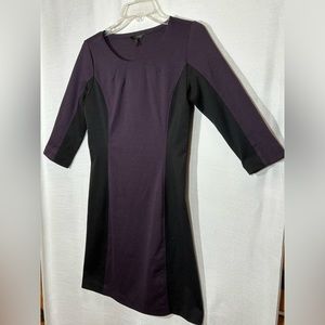 Daisy Fuentes 3/4 Sleeve Purple and Black Sheath Dress  Women’s size S Cute